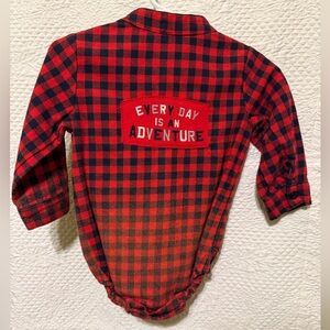 Upcycled flannel onesie